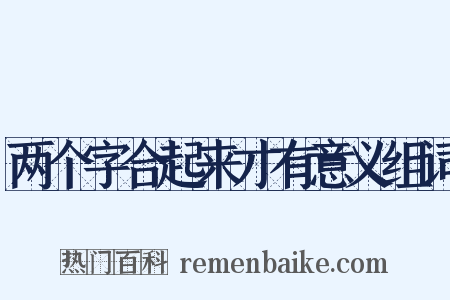 两个字合起来才有意义组词是什么意思的图片